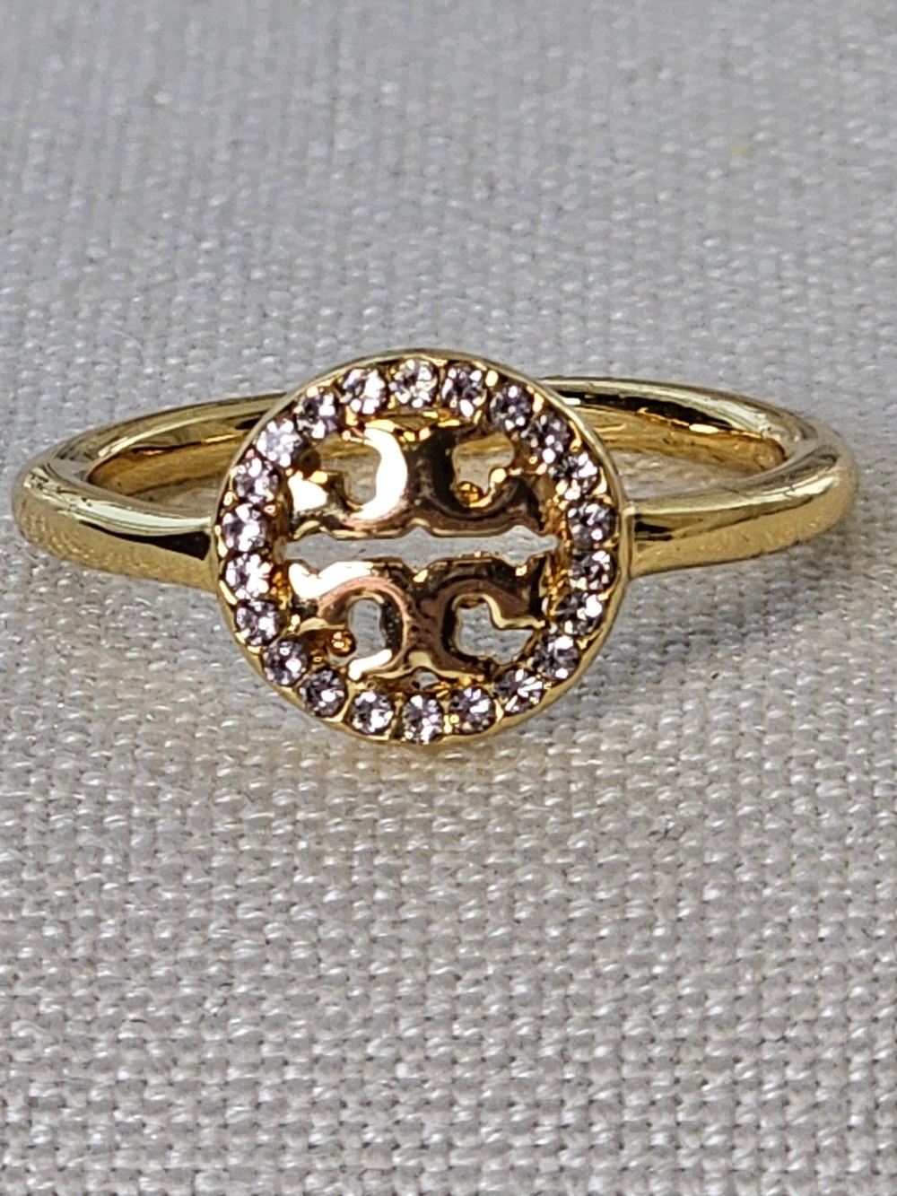 Tory Burch Miller Pavé Ring, gold-plated Size 6 New Without Tags